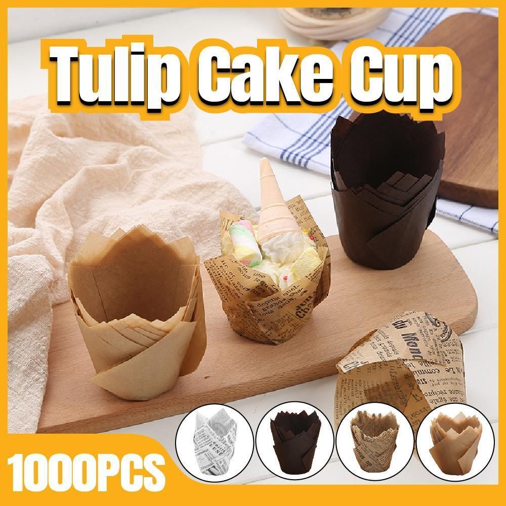 1000PCS Grease-proof Cupcake Liners Muffin Cup Cake Paper Cup Large - Cowhide