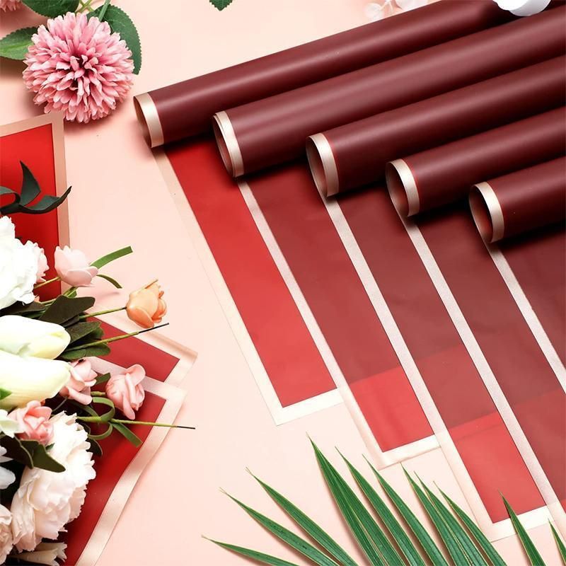 100PCS Waterproof Flower Gift Wrapping Paper Florist Bouquet Craft Packaging - Red