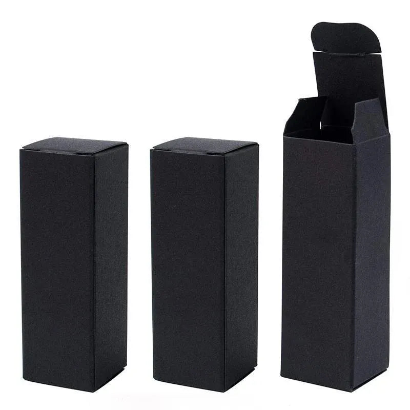 100PCS Empty Lip Balm Tube Packaging Carton Box Lipstick DIY Paper Case 2.8-3.1 - Black-2.8x2.8x8.5cm