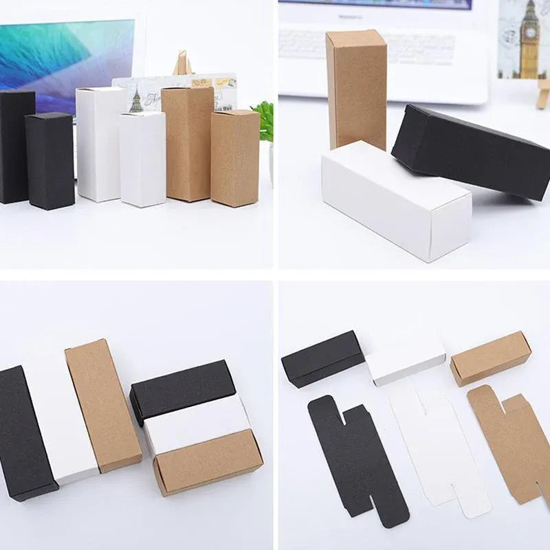 100PCS Empty Lip Balm Tube Packaging Carton Box Lipstick DIY Paper Case 2.8-3.1 - Black-2.8x2.8x8.5cm