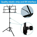 Foldable Sheet Music Stand Tripod with Carry Bag - 1 Pc