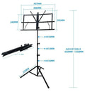 Foldable Sheet Music Stand Tripod with Carry Bag - 1 Pc