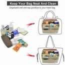Felt Handbag Organizer Insert with Multiple Pockets for Tote and Purse - Beige L Size