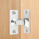 90 Degree Sliding Door Lock Hasp - Stainless Steel Corner Latch - Silver-2PCS
