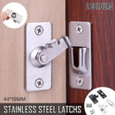 90 Degree Sliding Door Lock Hasp - Stainless Steel Corner Latch - Silver-2PCS