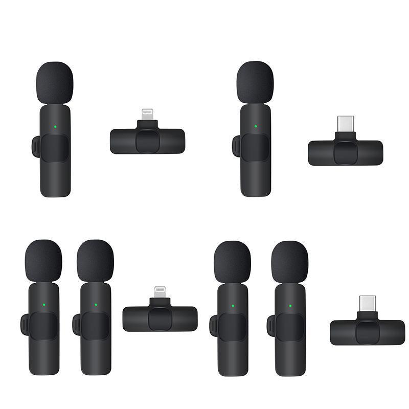 Wireless Lavalier Microphone Mini Mic For Android iPhone iPad Vlog Live Stream - Type-C (Two Microphones)