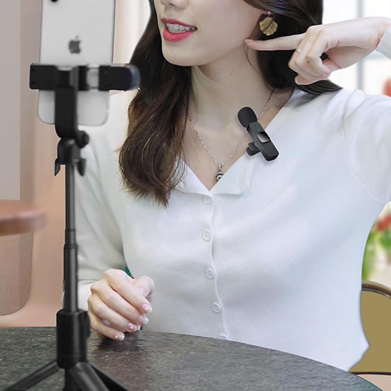 Wireless Lavalier Microphone Mini Mic For Android iPhone iPad Vlog Live Stream - Type-C (Two Microphones)