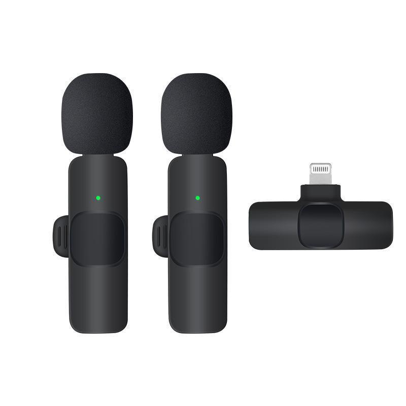 Wireless Lavalier Microphone Mini Mic For Android iPhone iPad Vlog Live Stream - Type-C (Two Microphones)