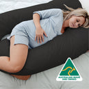 Woolcomfort Aus Made Maternity Pregnancy Nursing Sleeping Body Pillow Pillowcase Included Black