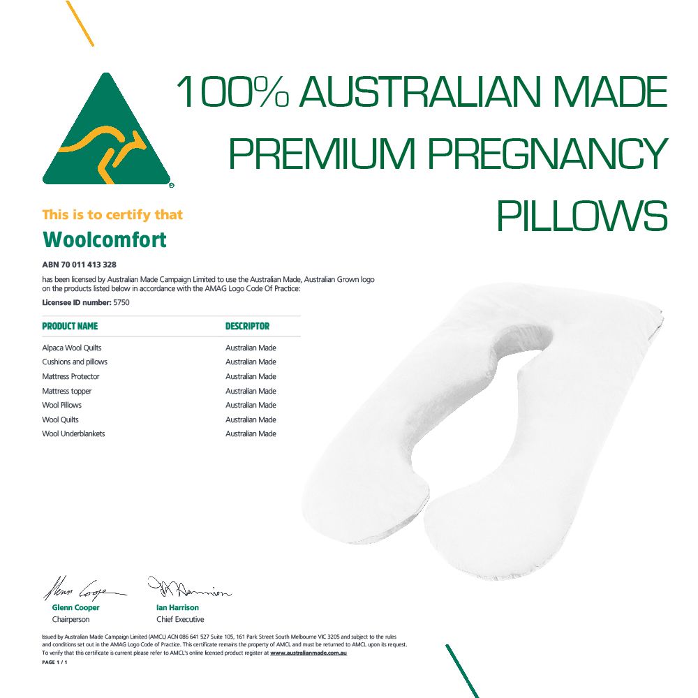 Woolcomfort Aus Made Maternity Pregnancy Nursing Sleeping Body Pillow Pillowcase Included Ocean