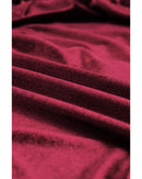 Red Dahlia Sequin Patchwork Sleeve Button Up Velvet Top - M