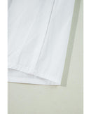 White Bow Knot Cutout Back Loose Fit 3/4 Sleeve Blouse - XL