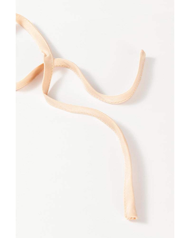 Oatmeal Lace-up Keyhole Back Ruffled Peplum Blouse - XL