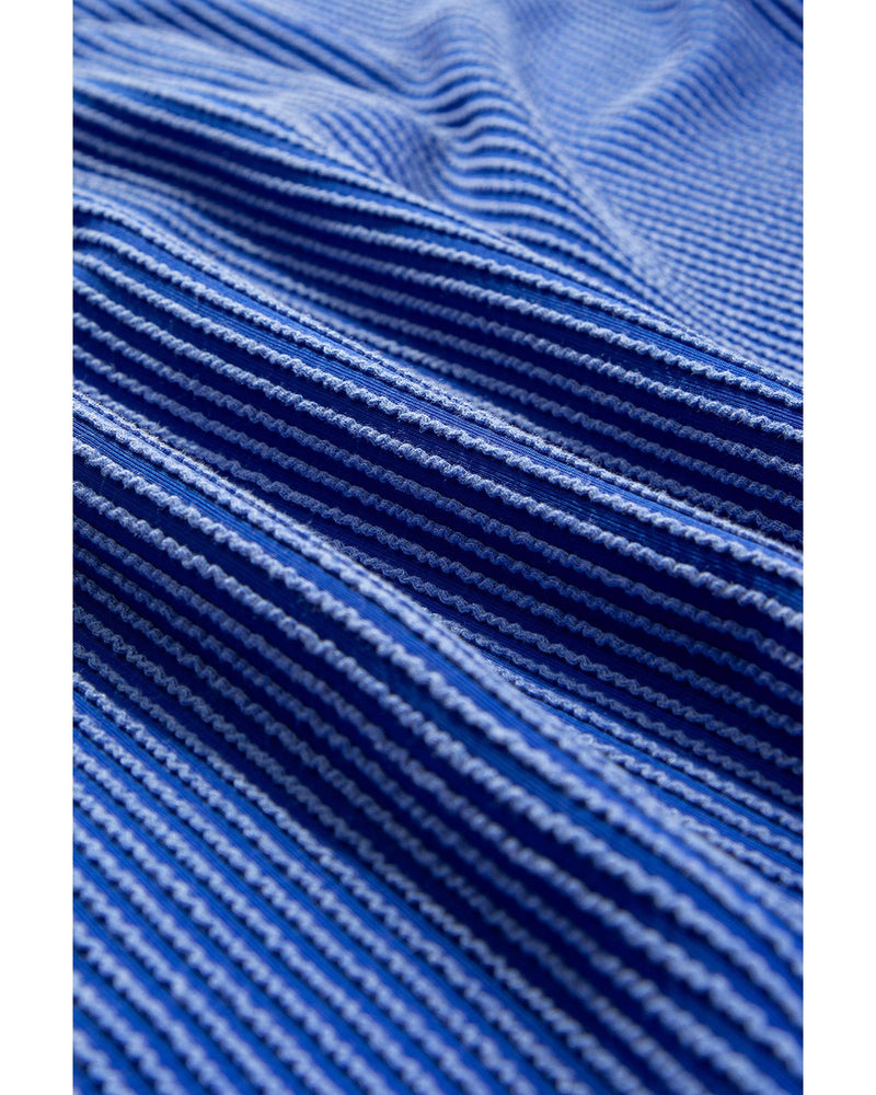 Bluing Corded GAME DAY Graphic Long Sleeve Crewneck Top - L