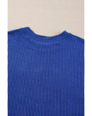 Bluing Corded GAME DAY Graphic Long Sleeve Crewneck Top - M