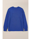 Bluing Corded GAME DAY Graphic Long Sleeve Crewneck Top - XL