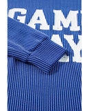 Bluing Corded GAME DAY Graphic Long Sleeve Crewneck Top - XL