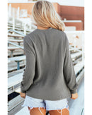 Dark Grey Corded GAME DAY Graphic Long Sleeve Crewneck Top - M