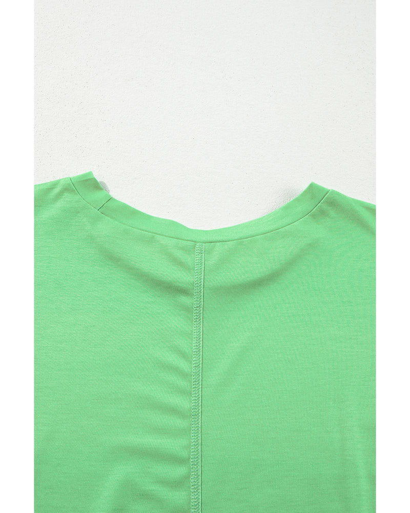 Blue Colorblock Striped Drop Shoulder Loose Top - S