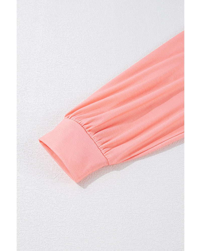 Light Blue Colorblock Striped Drop Shoulder Loose Top - M