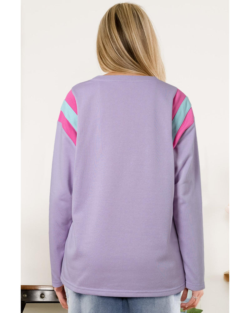 Phalaenopsis Mineral Wash Colorblock Arm Patchwork Oversize Top - L