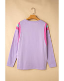 Phalaenopsis Mineral Wash Colorblock Arm Patchwork Oversize Top - L