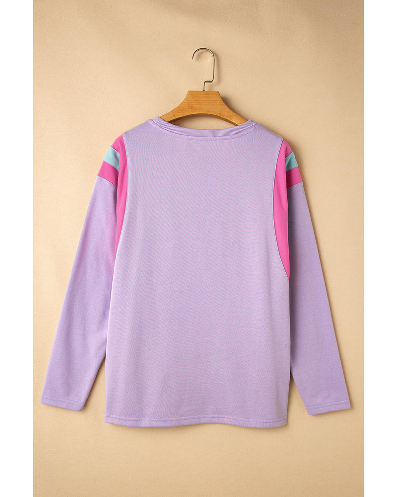 Phalaenopsis Mineral Wash Colorblock Arm Patchwork Oversize Top - L