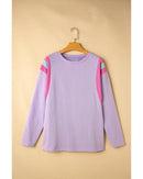 Phalaenopsis Mineral Wash Colorblock Arm Patchwork Oversize Top - M