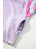 Phalaenopsis Mineral Wash Colorblock Arm Patchwork Oversize Top - M