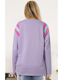 Phalaenopsis Mineral Wash Colorblock Arm Patchwork Oversize Top - XL
