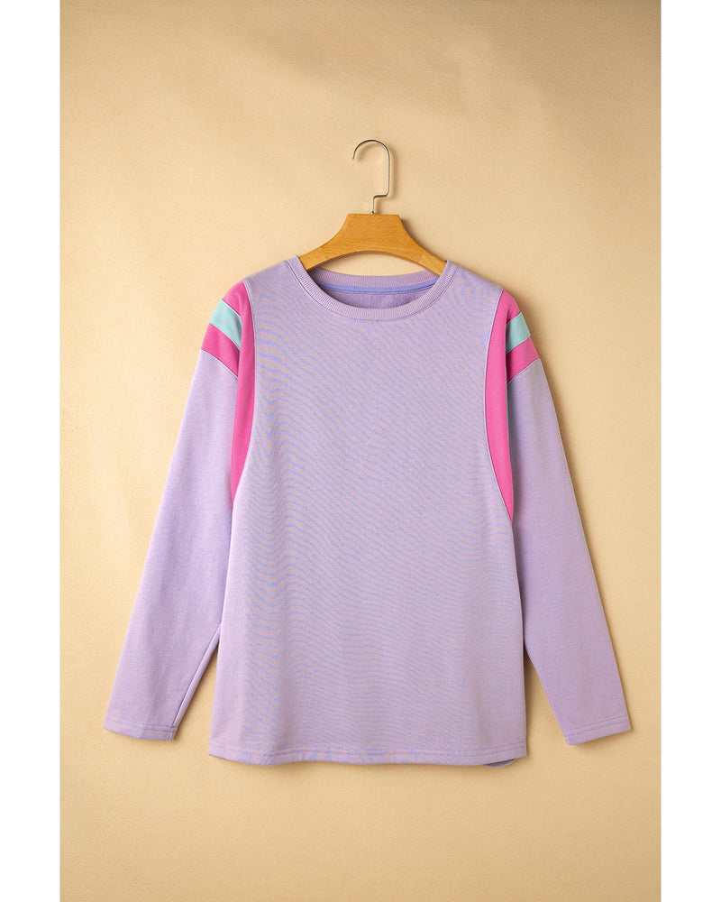 Phalaenopsis Mineral Wash Colorblock Arm Patchwork Oversize Top - XL