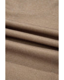 Khaki Checkerboard Striped Patchwork Lantern Sleeve Pocketed Blouse - M