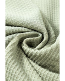 Meadow Mist Green Waffle Knit Wide Bracelet Sleeve Patchwork Raglan Top - L