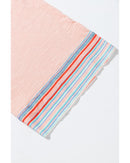 Grapefruit Orange Waffle Knit Wide Bracelet Sleeve Patchwork Raglan Top - L