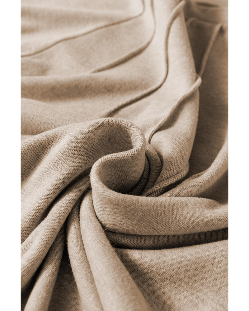 Parchment Seam Detail Lace Contrast Cuffs Raglan Sleeve Top - L