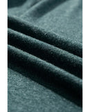 Mist Green Solid Color Long Sleeve V Neck Top - M