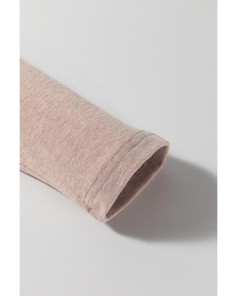 Khaki Colorblock Long Sleeve Crew Neck Top - M