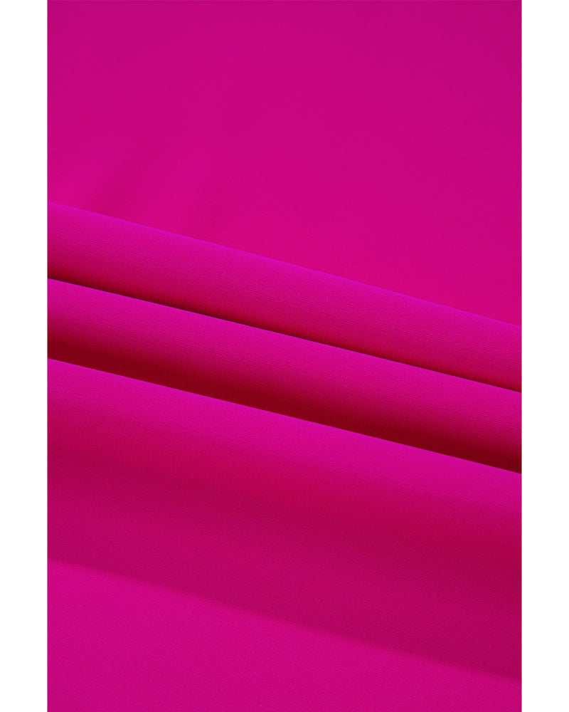 Rose Red Oversized Color Block Boat Neck Tunic Blouse - L