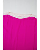 Rose Red Oversized Color Block Boat Neck Tunic Blouse - M