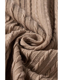 Parchment Textured Colorblock Long Sleeve Quarter Zip Drawstring Hooded Top - L