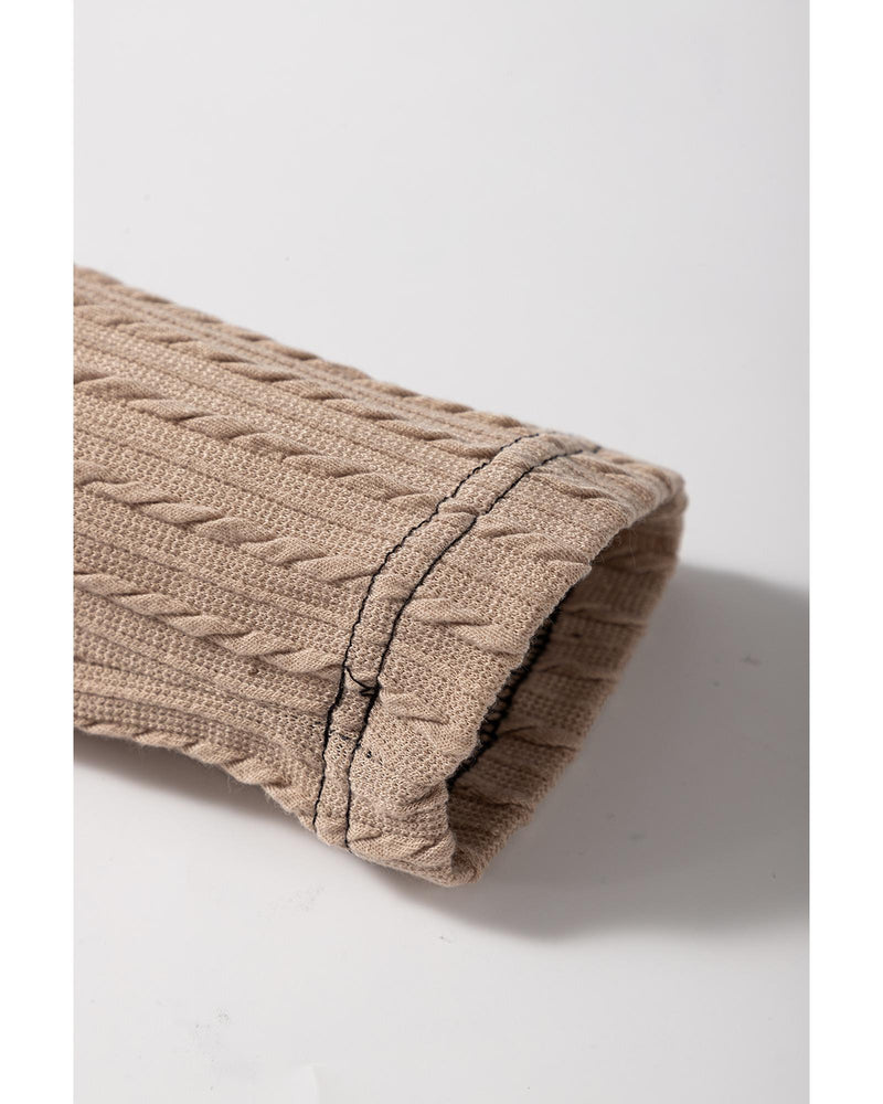 Parchment Textured Colorblock Long Sleeve Quarter Zip Drawstring Hooded Top - M