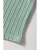 Moonlight Jade Solid Color Textured Flutter Sleeve Top - S