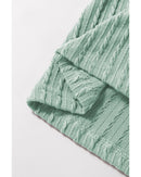 Moonlight Jade Solid Color Textured Flutter Sleeve Top - XL