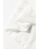 White Mesh Bow Pattern Long Sleeve Top - XL