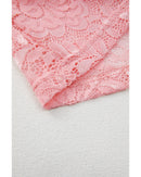 Blossom Floral Lace Sheer Long Sleeve Top - M