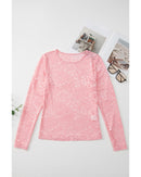 Blossom Floral Lace Sheer Long Sleeve Top - S