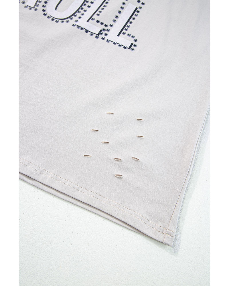 Gray Rock & Roll Graphic Distressed Vintage Tee - M