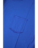 Blue Patched Pocket Exposed Seam Oversize T-shirt - L