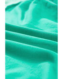 Bright Green Contrast Color Patchwork Half Button T Shirt - S