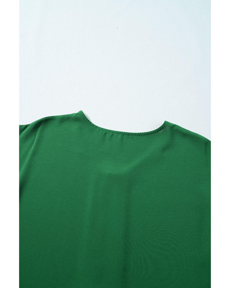 Rose Red Contrast Trim Color Block Front Zipped T Shirt - M